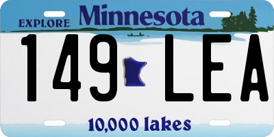 MN license plate 149LEA