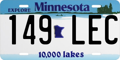 MN license plate 149LEC