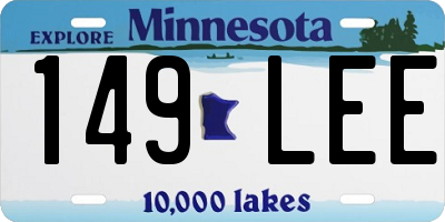 MN license plate 149LEE