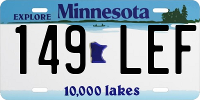 MN license plate 149LEF
