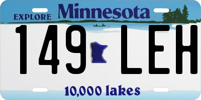 MN license plate 149LEH