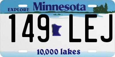 MN license plate 149LEJ