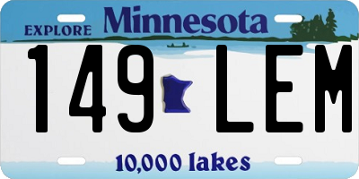 MN license plate 149LEM