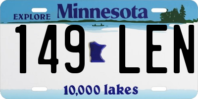 MN license plate 149LEN