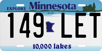 MN license plate 149LET