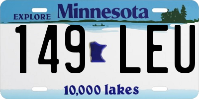 MN license plate 149LEU