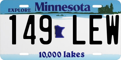 MN license plate 149LEW