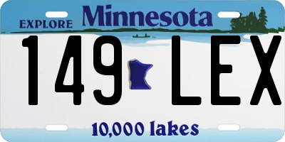 MN license plate 149LEX