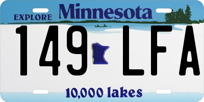 MN license plate 149LFA