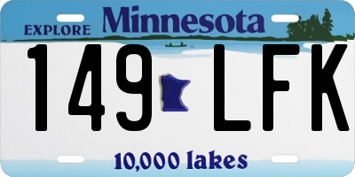 MN license plate 149LFK