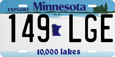MN license plate 149LGE