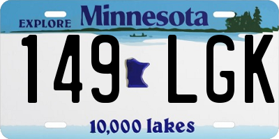 MN license plate 149LGK