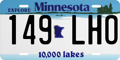 MN license plate 149LHO