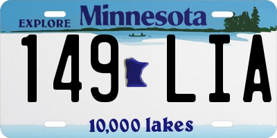 MN license plate 149LIA