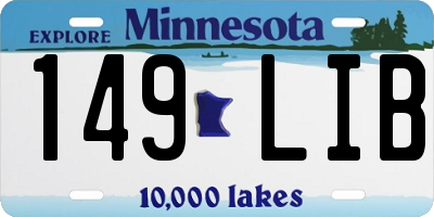 MN license plate 149LIB