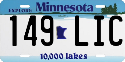 MN license plate 149LIC