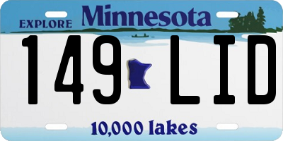 MN license plate 149LID