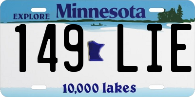 MN license plate 149LIE