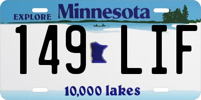 MN license plate 149LIF