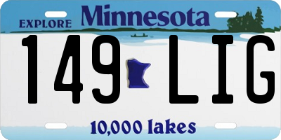 MN license plate 149LIG