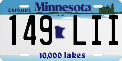 MN license plate 149LII