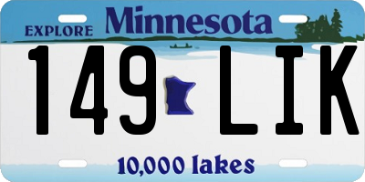 MN license plate 149LIK