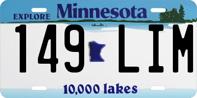 MN license plate 149LIM