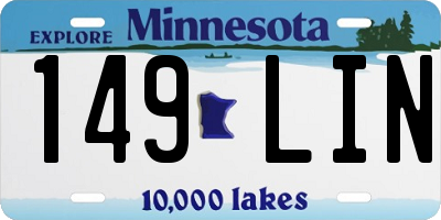 MN license plate 149LIN