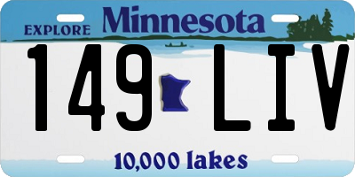 MN license plate 149LIV