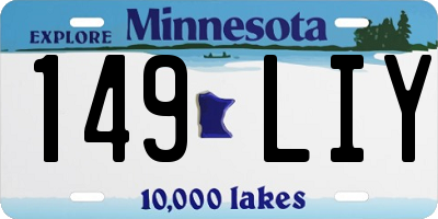 MN license plate 149LIY