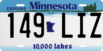 MN license plate 149LIZ