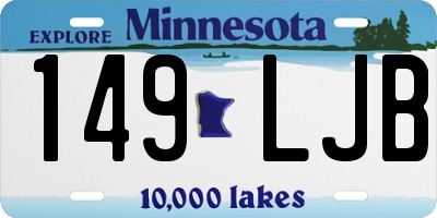 MN license plate 149LJB