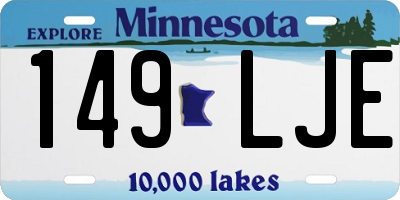MN license plate 149LJE