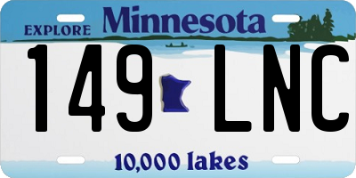 MN license plate 149LNC