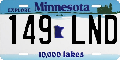 MN license plate 149LND