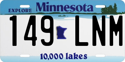 MN license plate 149LNM