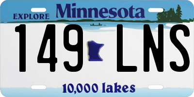 MN license plate 149LNS