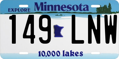 MN license plate 149LNW