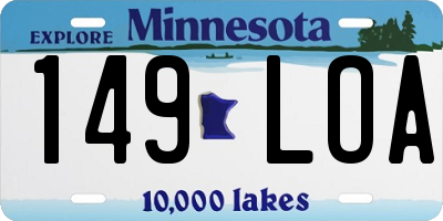 MN license plate 149LOA