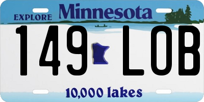 MN license plate 149LOB