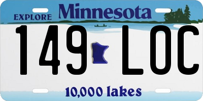 MN license plate 149LOC