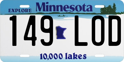 MN license plate 149LOD