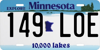 MN license plate 149LOE