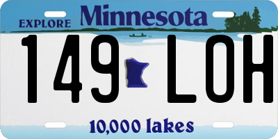MN license plate 149LOH
