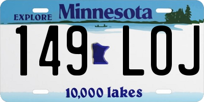 MN license plate 149LOJ