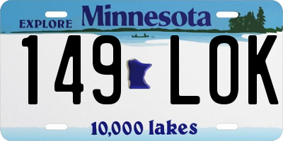 MN license plate 149LOK