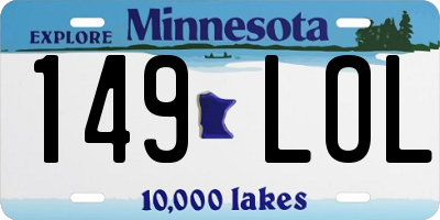 MN license plate 149LOL