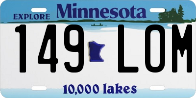 MN license plate 149LOM