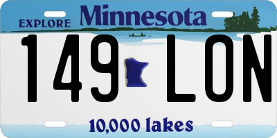 MN license plate 149LON
