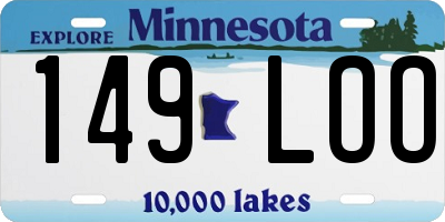 MN license plate 149LOO